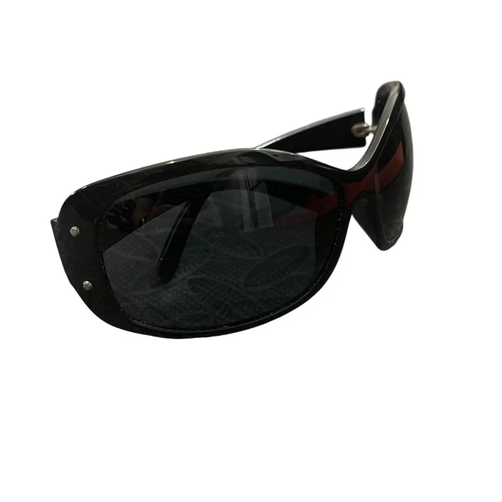 Prada Sunglasses Women 70-13-115 Black SPR04F 70013 1AB-1A1 Wrap Oval Italy